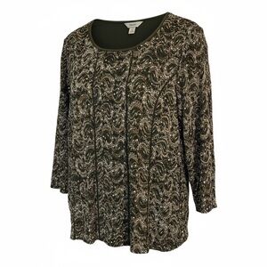 Chico's Elegant Black and Cream Blouse